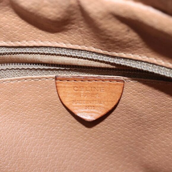 CELINE Macadam Canvas Shoulder Bag PVC Leather Brown Gold Auth 85387 - Picture 11 of 16